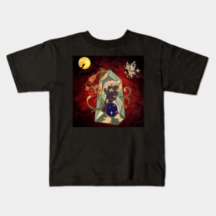 Vintage Halloween Girl with Butterfly Kids T-Shirt